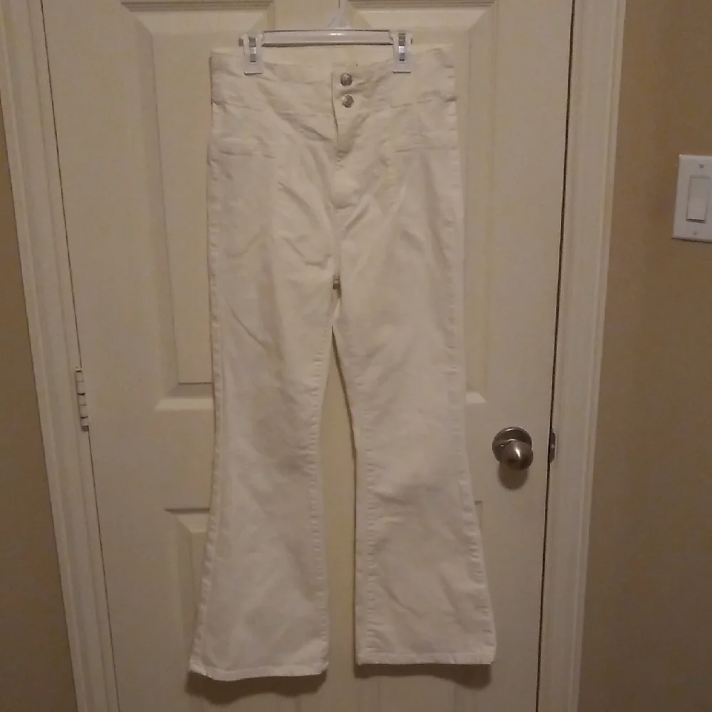 We The Free Jayde High-Waisted Flared White Denim Jeans Women's Size 29 Short - Picture 6 of 9